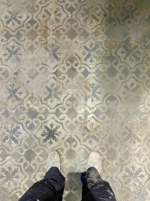 Faux Aged Tile Paint Effect | Tiles by Elsa Jeandedieu Studio
