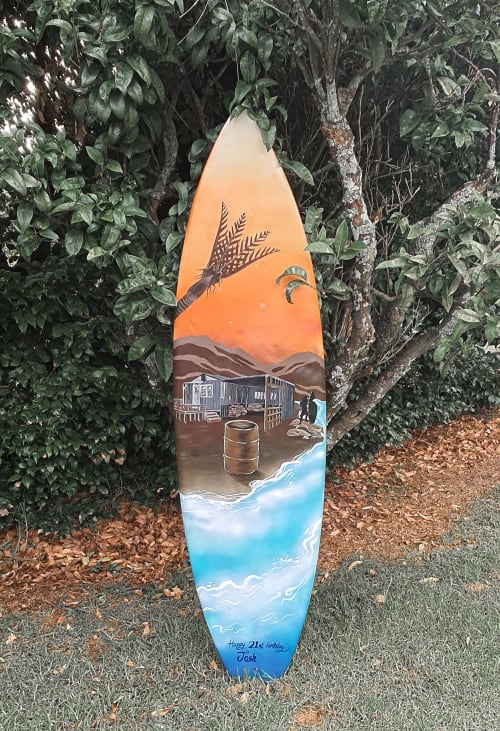 Surfboard painting | Paintings by Manabell