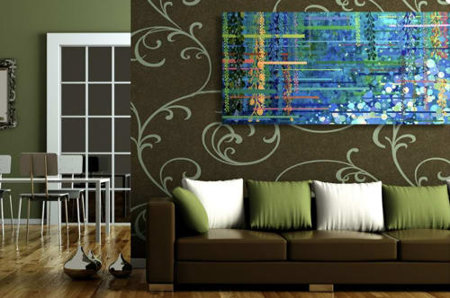 Circle Invasion | Mixed Media by Kathy Ferguson Art