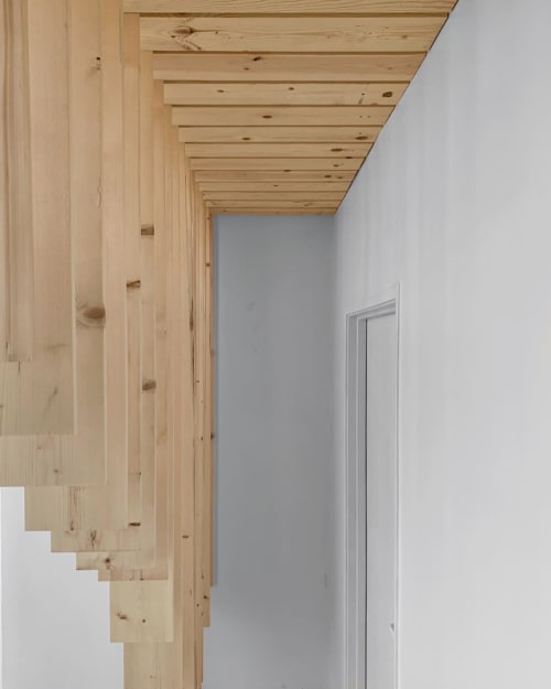 Suspended Wood Plank Installation - August 2019 | Architecture by Wileen Pagaduan | west elm in Los Angeles