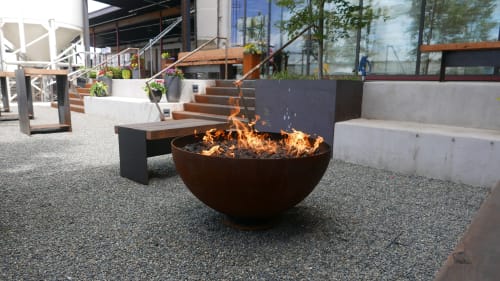 Big Bowl O’ Zen Sculptural Firebowl at Georgetown Brewing Company | Fireplaces by John T Unger | Georgetown Brewing Co in Seattle