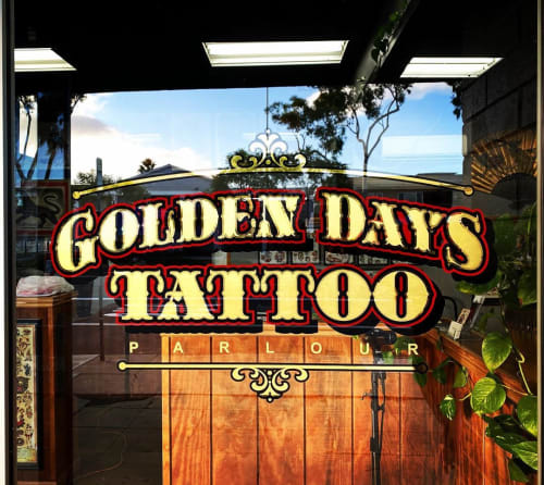 Signage | Signage by Dewayne Norton Sungold Signs | Golden Days Tattoo in San Diego