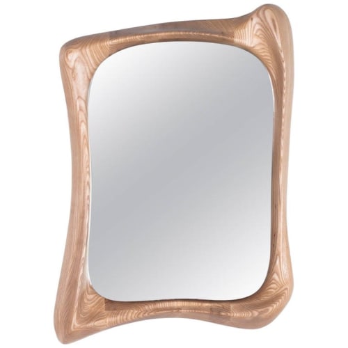 Modern Mirror Frame Solid Wood Organic Shape Natural Stain | Decorative Objects by Amorph