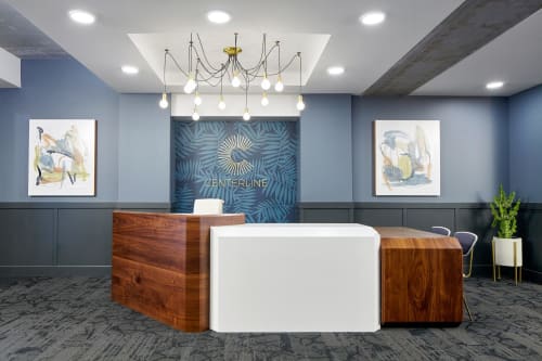 Centerline Apartments Reception Desk | Tables by Todd McCollister | Centerline Apartments in Omaha