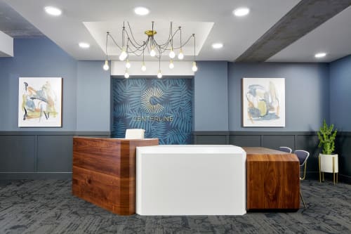 Centerline Apartments Reception Desk | Tables by Long Grain Furniture | Centerline Apartments in Omaha