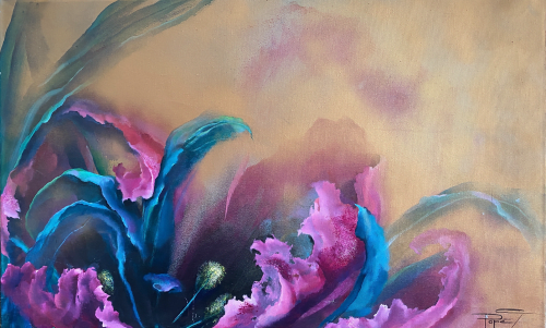 Bloom (tulip painting) | Oil And Acrylic Painting in Paintings by Christiane Papé