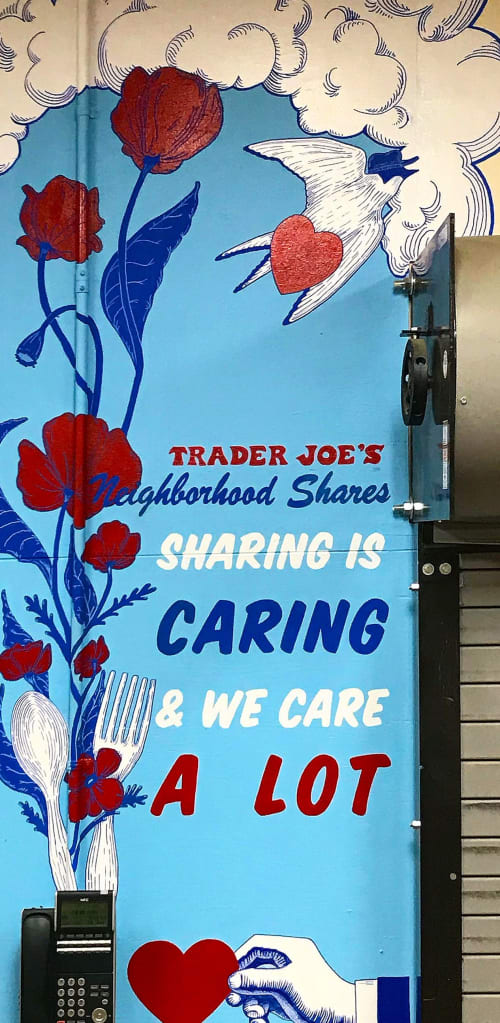 Neighborhood Shares Mural | Murals by Kelci Buss Design | Trader Joe's in Tulsa