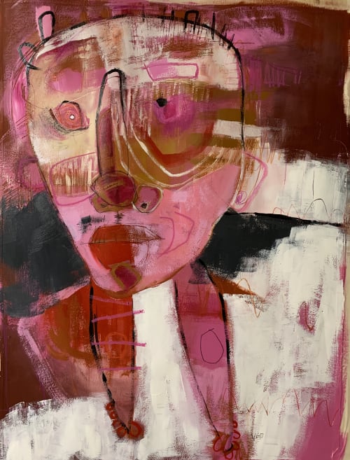 Dancing mask | Oil And Acrylic Painting in Paintings by Vikki Drummond