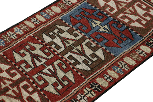 Rug & Kilim’s Antique Tribal rug in Red, Blue & Beige-Brown | Rugs by Rug and Kilim