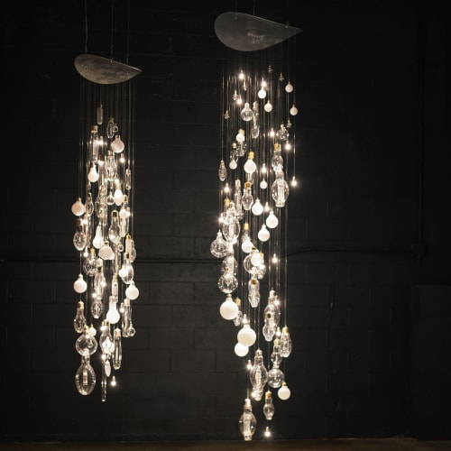 Light Rain Installation | Chandeliers by Claudine Gevry Studio | Salari Fine Carpets in Vancouver