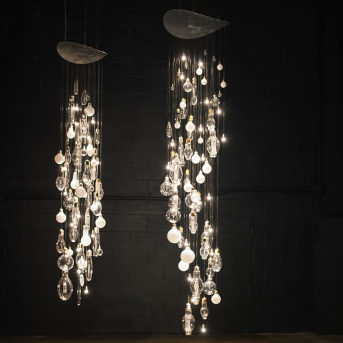 Light Rain Installation | Chandeliers by Umbra & Lux | Salari Fine Carpets in Vancouver