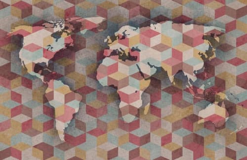 Modern World Map VI | Paintings by Irena Orlov