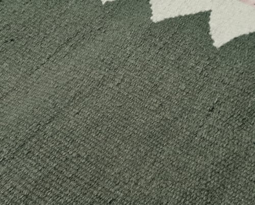 Handwoven Wool Green Stair Runner | Runner Rug in Rugs by Evergreen Carpets