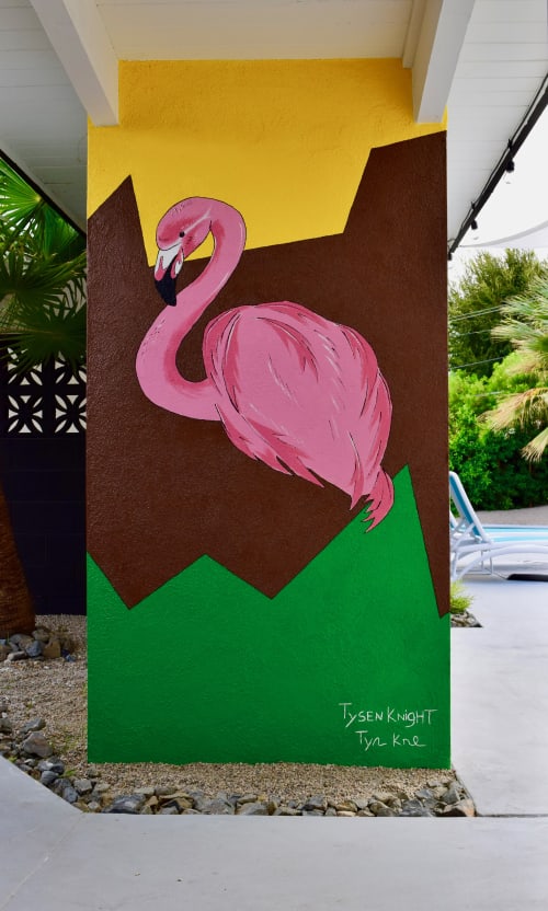 Pink Flamingo - ''Palm Springs'' Wall Mural | Murals by Tysen Knight