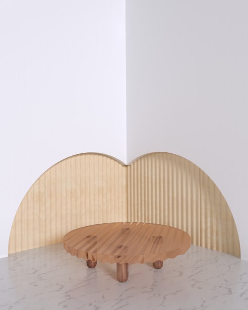 DEEP ORANGE EPOXY WITH SOLID WALNUT LEGS COFFEE TABLE NAMI | Tables by HACHI COLLECTIONS