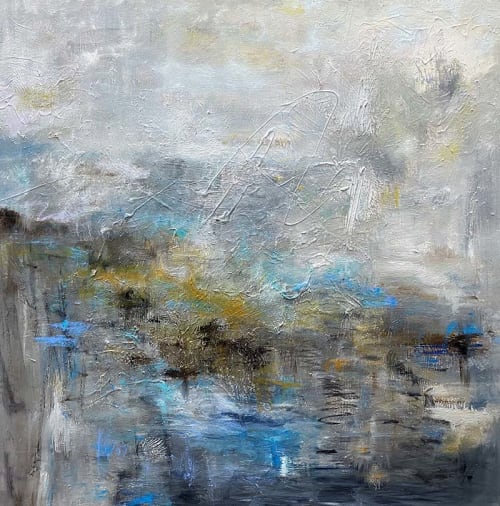 Tween Times, Tween Places Mixed Media Abstract Painting | Paintings by Strokes b