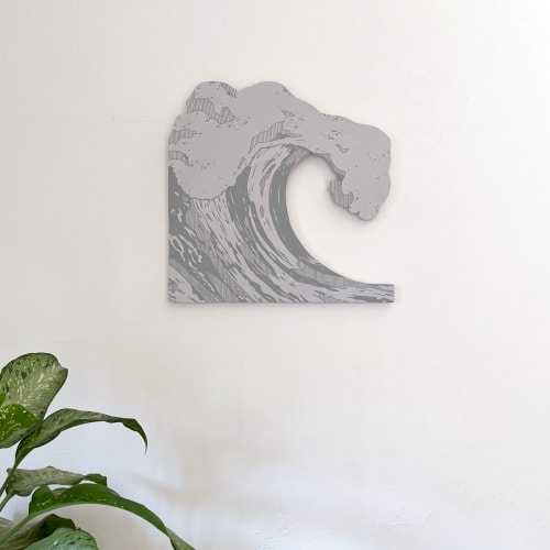 Wave Painting on Wood | Wall Sculpture in Wall Hangings by Melissa Arendt