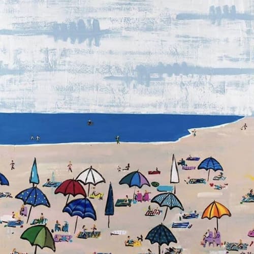 Beach Day 48x48 | Paintings by Holly Blanton Fine Art | Holly Blanton Art in Atlantic Beach