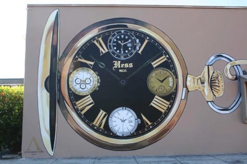 Pocket watch Mural | Street Murals by Aaron James Tullo | Old Northeast Jewelers in St. Petersburg