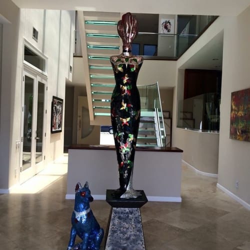 Madame in Bloom | Public Sculptures by Glass Mosaic Master | Fallbrook Public Library in Fallbrook