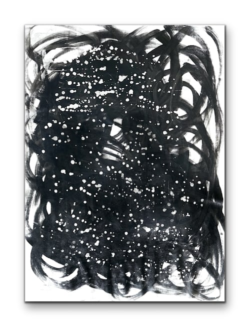 Intuition | 41x31 | Large Abstract Black And White | Oil And Acrylic Painting in Paintings by Jacob von Sternberg Large Abstracts