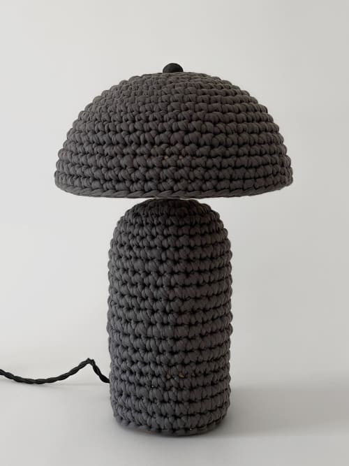 The Knitty Table Lamp in Charcoal | Lamps by Meg Morrison