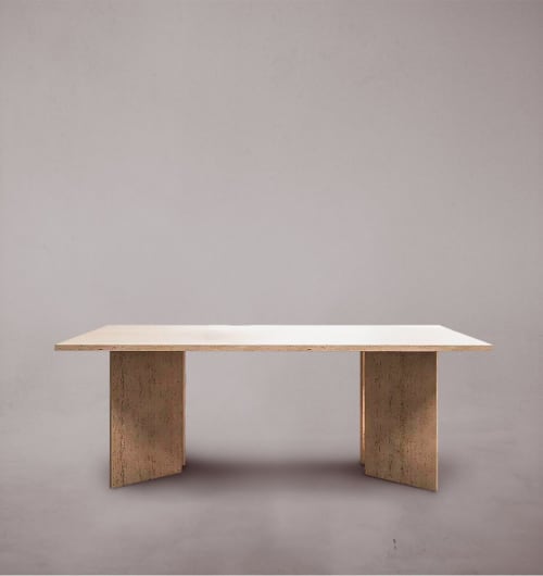Travertine Dining Table. Marble Dining Table. Dining Table. | Tables by HamamDecor LLC