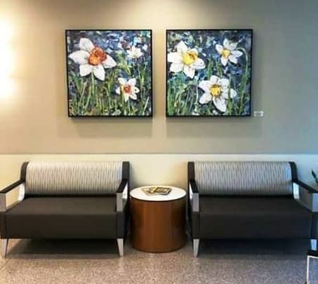 Daffodils Series | Paintings by Eileen Downes | Riverside Walter Reed Hospital in Gloucester