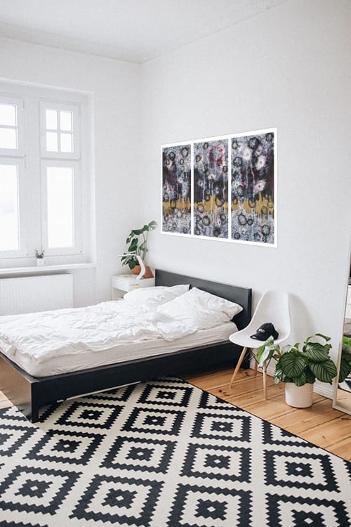 Spores #5 - Triptych | Mixed Media by Joanie Gagnon San Chirico Studio