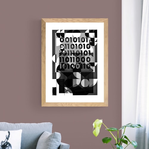 Black and White Abstract Art - Binary 04 - Print | Paintings by Paul Manwaring Fine Art Prints