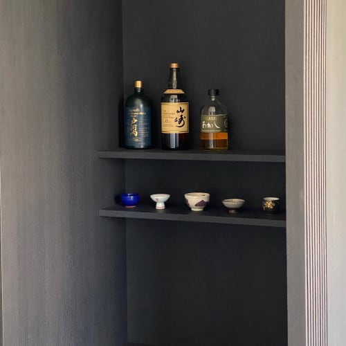Japanese-Inspired White Oak Liquor Cabinet | Furniture by Angel City Woodshop