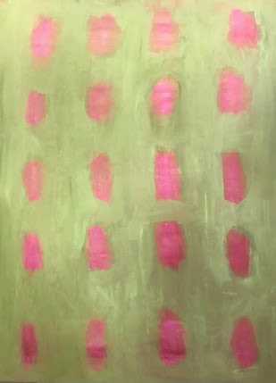 Flower Power Series: Vertical Abstract Pink | Oil And Acrylic Painting in Paintings by Pam (Pamela) Smilow