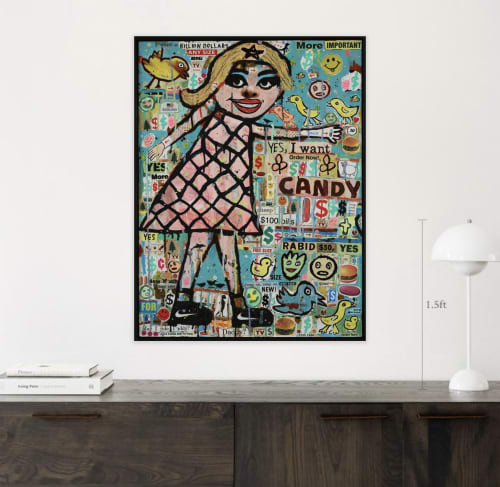 "Candy Crush" - original, mixed media collage painting | Mixed Media by Brian McDonald ART