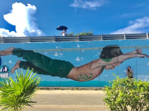 To the water ducks! | Murals by Chicadania | Akumal Beach in Cancún
