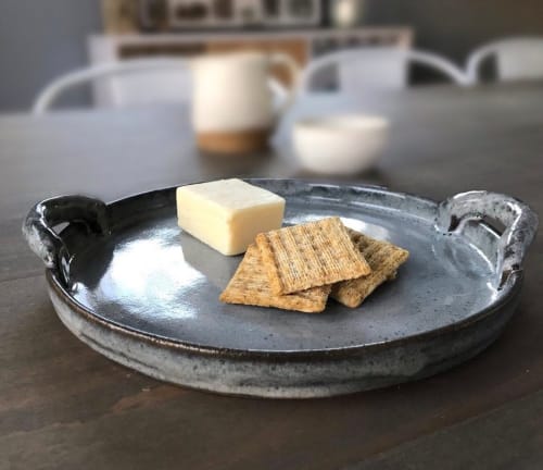 Grey Serving Plate | Ceramic Plates by Linda Peterson | Mud 'n Biscuits Ceramics