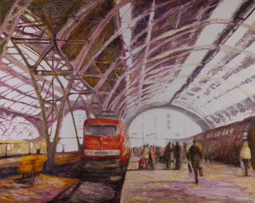 Leipziger Bahnhof | Oil And Acrylic Painting in Paintings by Sally K. Smith