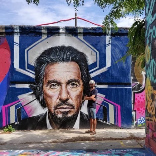 Al Pacino | Street Murals by ArtisteRast | Darwin in Bordeaux