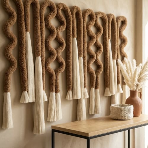 Handcrafted Wool Fiber Sculpture | Custom Contemporary Wall | Wall Sculpture in Wall Hangings by Sarmal Design