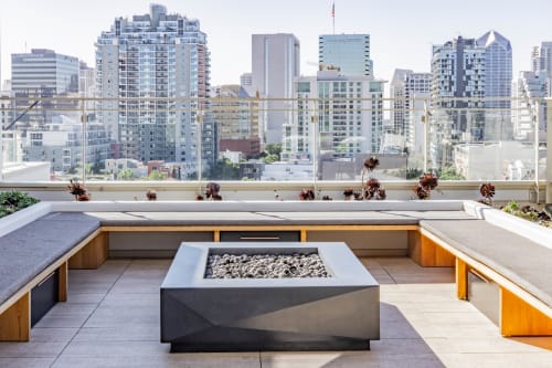 Custom Outdoor Bench | Benches & Ottomans by Moniker Design | 1810 State Street in San Diego