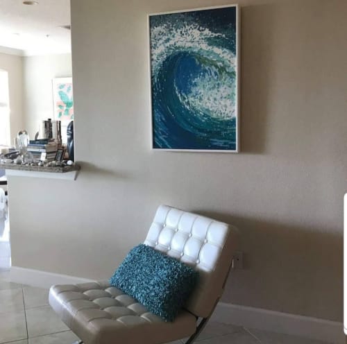 Deep Dive, and Watch That Wave, original Juul Paintings | Oil And Acrylic Painting in Paintings by Margaret Juul