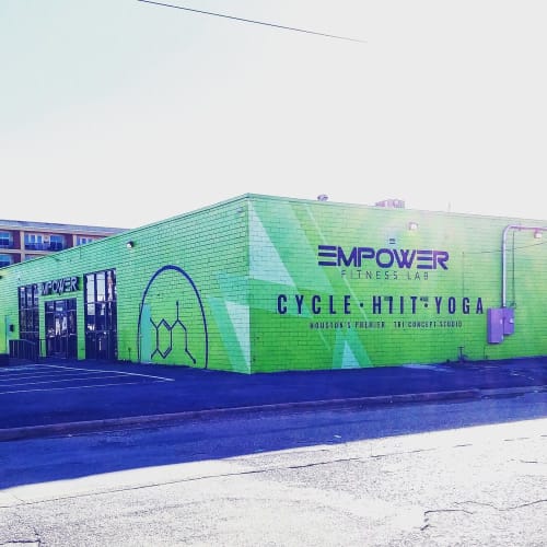 Fitness Wall Mural - Exterior | Murals by J Cordova Creations | Empower Fitness Lab in Houston