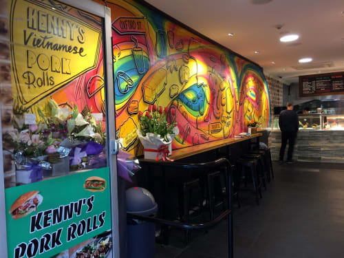 Kenny's Pork Rolls Mural | Murals by Sam Shennan | Kenny's Pork Rolls in Darlinghurst