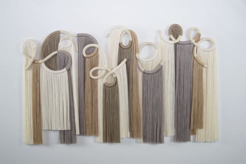 *Custom* 48" Wall Sculpture with Cotton and Tencel Fringe | Macrame Wall Hanging in Wall Hangings by Karen Gayle Tinney