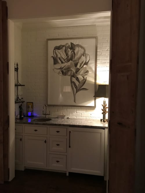 Large Peony,  Ink on Paper | Paintings by Lexie Armstrong