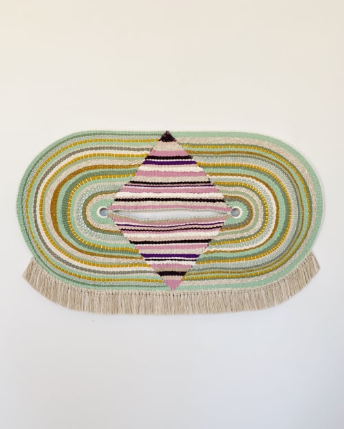 Custom Oval Weaving | Tapestry in Wall Hangings by Emily Nicolaides