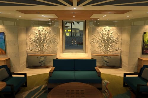 WHOLE BABY FISH (custom round) | Area Rug in Rugs by Emma Gardner Design, LLC | Private Residence, Abu Dhabi in Abu Dhabi