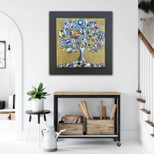 "Dreams of Cobalt" - 16x16x2" - Tree of Love series | Art & Wall Decor by Cami Levin