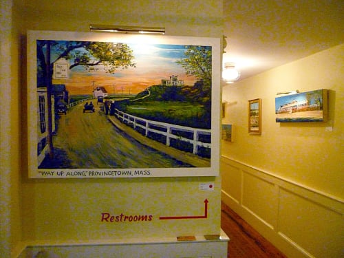 Way Up Along, The Red Inn from the Sea | Paintings by Ann Gorbett Palette Knife Paintings | The Red Inn in Provincetown