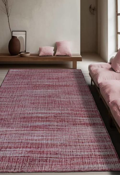Handwoven Red/Grey Rug- 160x230 cm - Jute | Rugs by Selligram