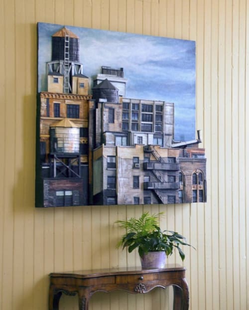 "Stories of Buildings" | Paintings by Heather Kocsis | Ferguson DiMeo Law in St. Thomas